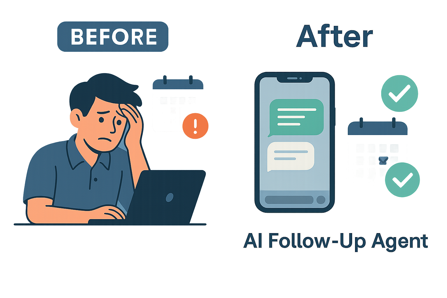 Before-and-after results of adding AI follow-up to an HVAC business