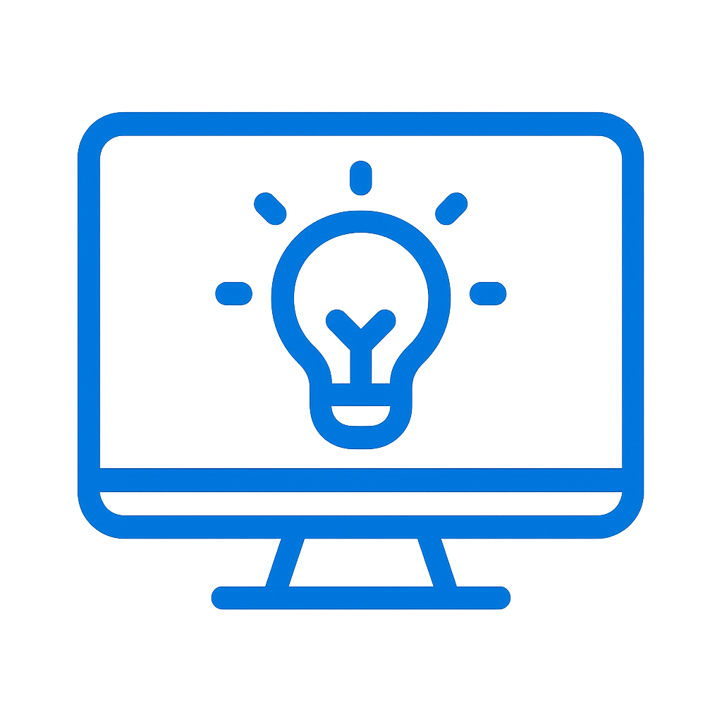 Lightbulb on monitor representing HVAC AI ideas