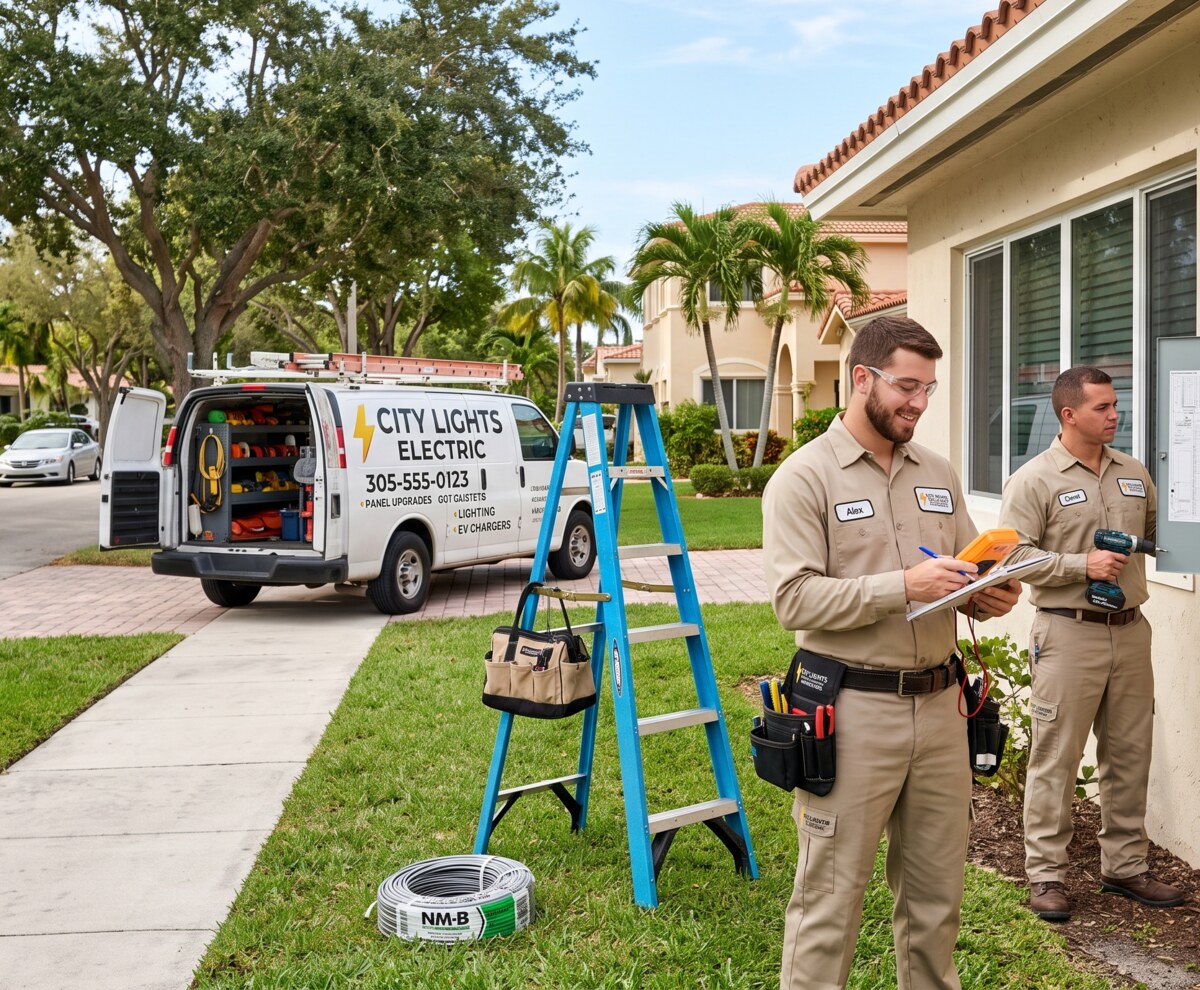 Electrical professional at work